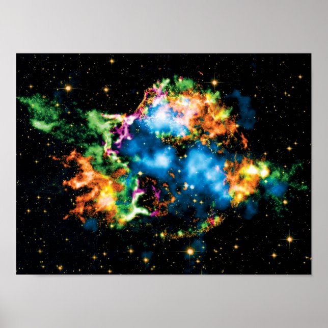 NASA Cassiopeia A Supernova Colourful Space Photo Poster (Front)