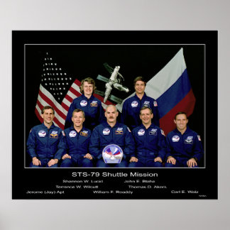 NASA Crew of the STS-79 Shuttle Mission - 1996 Poster
