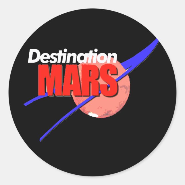 NASA Destination Mars Logo  Classic Round Sticker (Front)