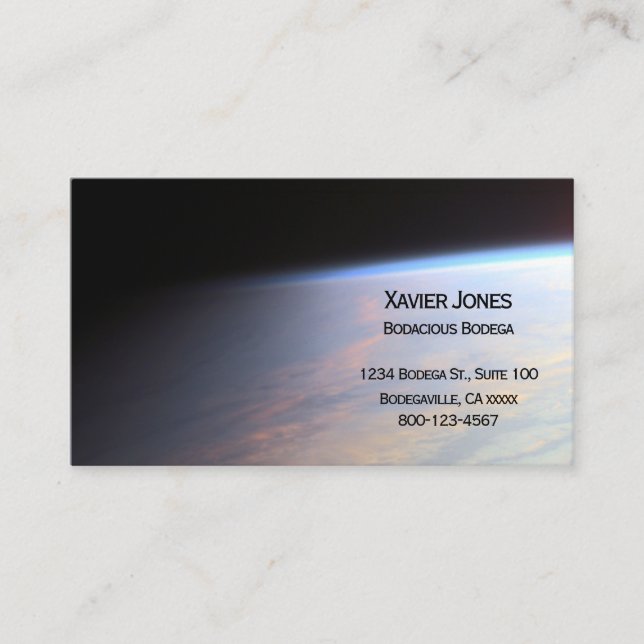NASA Earth orbit personalized business card (Front)