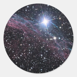 NASA ESA Veil nebula Classic Round Sticker