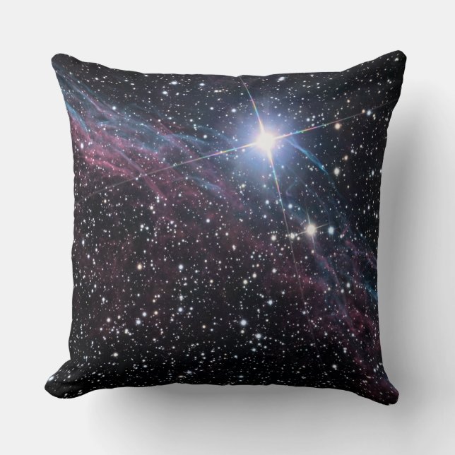 NASA ESA Veil nebula Throw Pillow (Front)