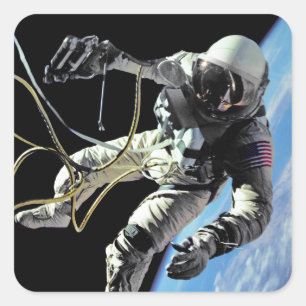 NASA First American Astronaut Spacewalk Photo Square Sticker