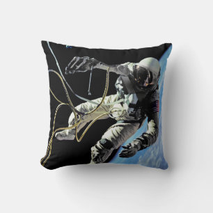 NASA First American Astronaut Spacewalk Photo Throw Pillow