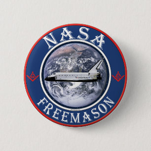 NASA  Freemason 2 Inch Round Button