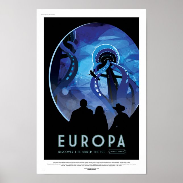 NASA Future Travel Poster - Jupiter's Moon Europa (Front)