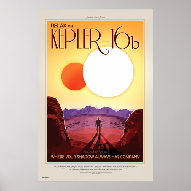 NASA Future Travel Poster - Relax on Kepler 16b (Front)