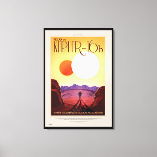 NASA Future Travel Poster - Relax on Kepler 16b Canvas Print