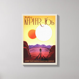 NASA Future Travel Poster - Relax on Kepler 16b Canvas Print