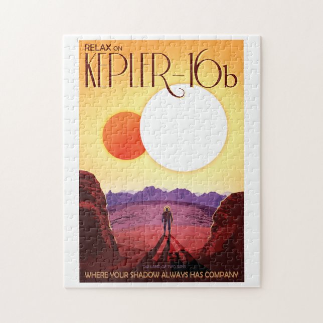 NASA Future Travel Poster - Relax on Kepler 16b Jigsaw Puzzle (Vertical)