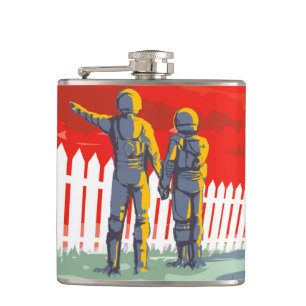 NASA Future Travel Sci Fi Poster - Kepler 186f Hip Flask