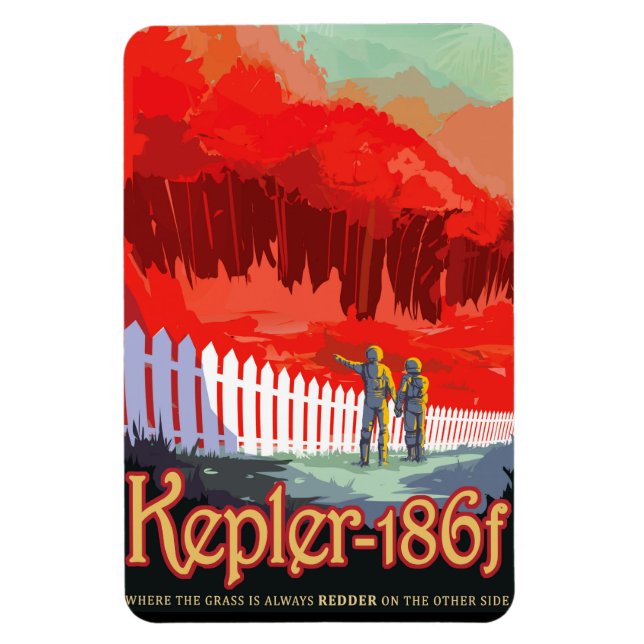 NASA Future Travel Sci Fi Poster - Kepler 186f Magnet (Vertical)