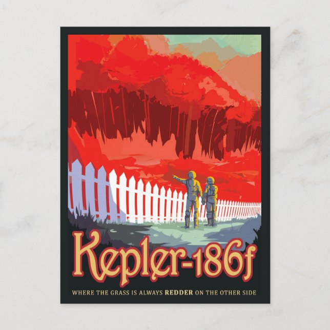 NASA Future Travel Sci Fi Poster - Kepler 186f Postcard (Front)