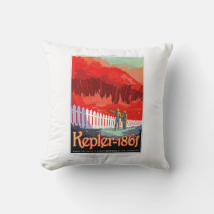 NASA Future Travel Sci Fi Poster - Kepler 186f Throw Pillow