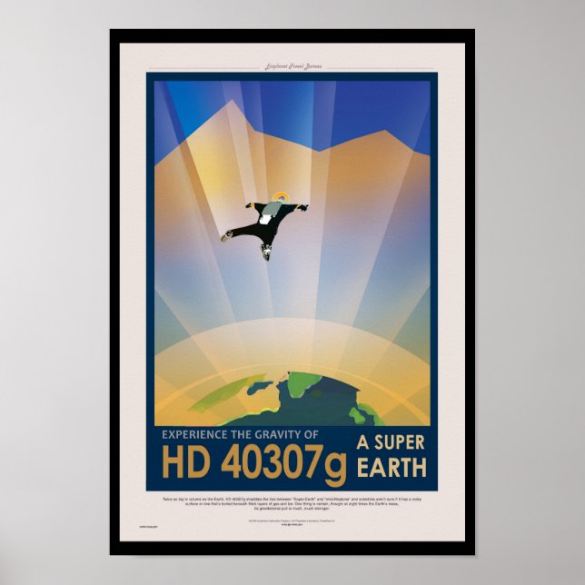 NASA Future Travel Sci Fi Poster - Super Earth (Front)