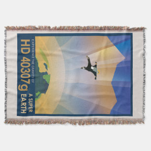 NASA Future Travel Sci Fi Poster - Super Earth Throw Blanket