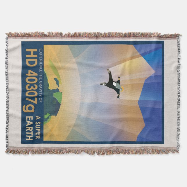 NASA Future Travel Sci Fi Poster - Super Earth Throw Blanket (Front)