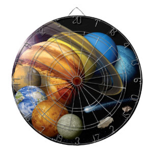 NASA JPL Solar System Planets Montage Space Photos Dartboard