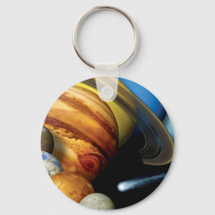 NASA JPL Solar System Planets Montage Space Photos Keychain