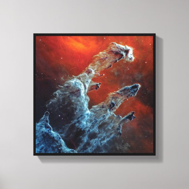 NASA JWST Pillars of Creation Mid Infrared Canvas Print (Front)