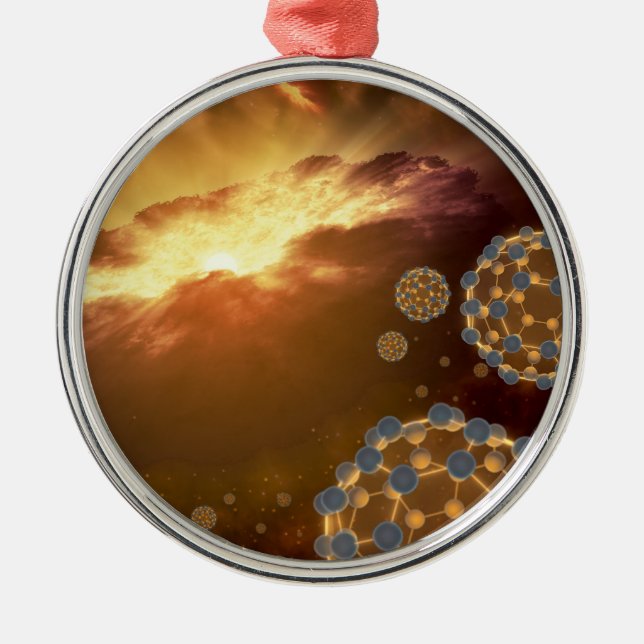 NASA Largest Molecule Buckyballs Metal Ornament (Front)