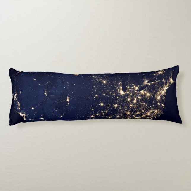 Nasa Lights from Space USA Body Pillow (Back)