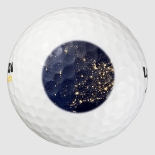 Nasa Lights from Space USA Golf Balls