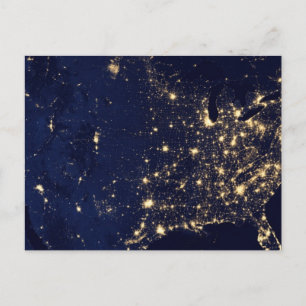 Nasa Lights from Space USA Postcard