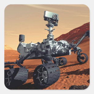 NASA Mars Curiosity Rover Artist Concept Square Sticker
