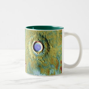 NASA Mars Pedestal Craters in Utopia Two-Tone Coffee Mug