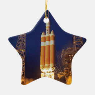 NASA Orion Spacecraft Rocket Launch Ceramic Ornament