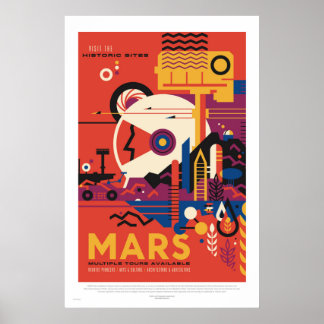 NASA - Retro Mars Tour Affiche de voyage