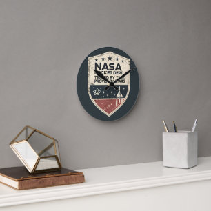 NASA Rocket Dept Tested by Time Proven by Stars Round Clock