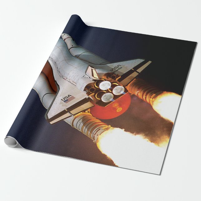 NASA Space Shuttle Atlantis Launch STS-45 Wrapping Paper (Unrolled)