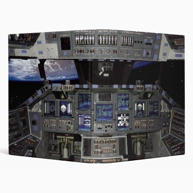 NASA Space Shuttle Cockpit Earth Orbit Window View Binder (Background)