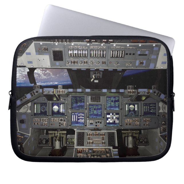 NASA Space Shuttle Cockpit Earth Orbit Window View Laptop Sleeve (Front)