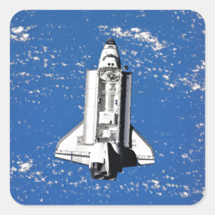 NASA Space Shuttle Discovery Earth Orbit Square Sticker