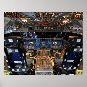 NASA Space Shuttle Endeavour Flight Deck Cockpit Poster