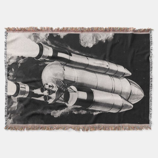 NASA Space Shuttle Launch Vehicle Artist Concept Throw Blanket (Front)