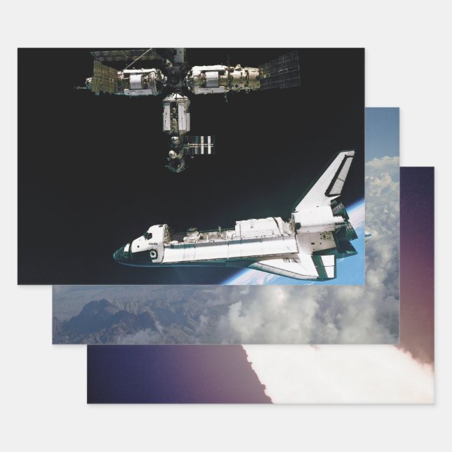 NASA Space Shuttle Photos Wrapping Paper Sheet (Set)