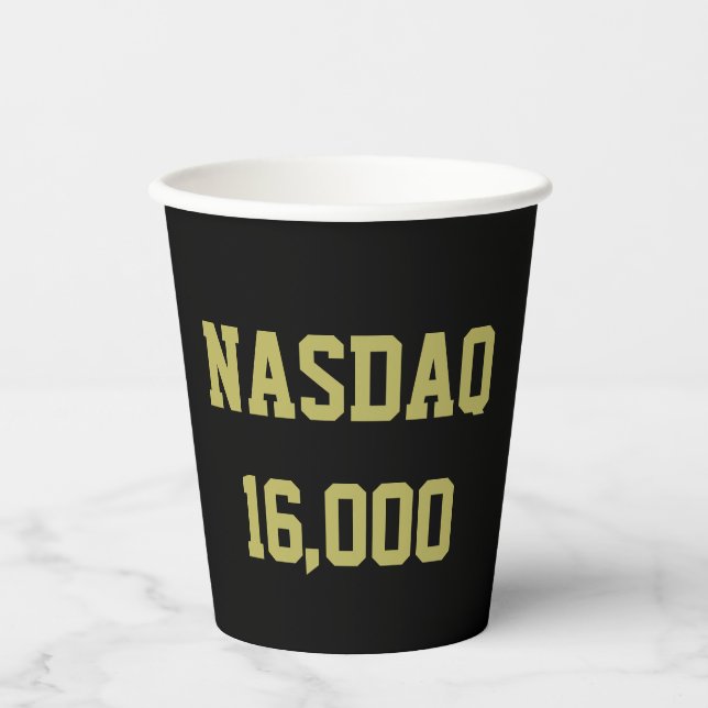 NASDAQ 16000 Stock Market Celebration Paper Cups (Front)