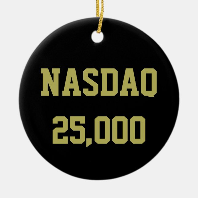 NASDAQ 25000 Stock Market Celebration Ceramic Ornament (Front)