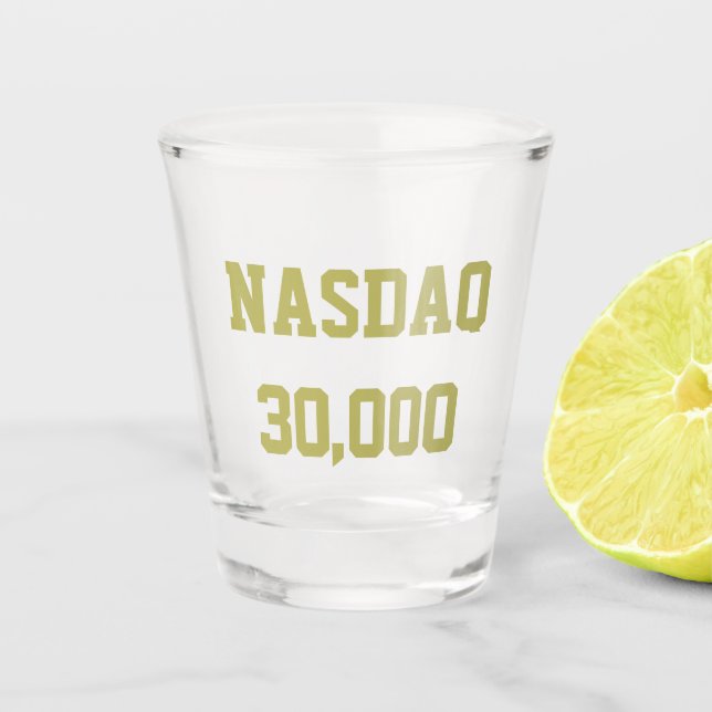 NASDAQ 30000 Stock Market Celebration Shot Glass (Front)