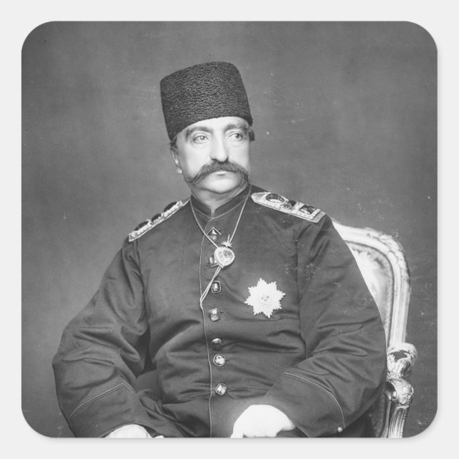 Naser al-Din Shah Qajar of Persia Square Sticker (Front)