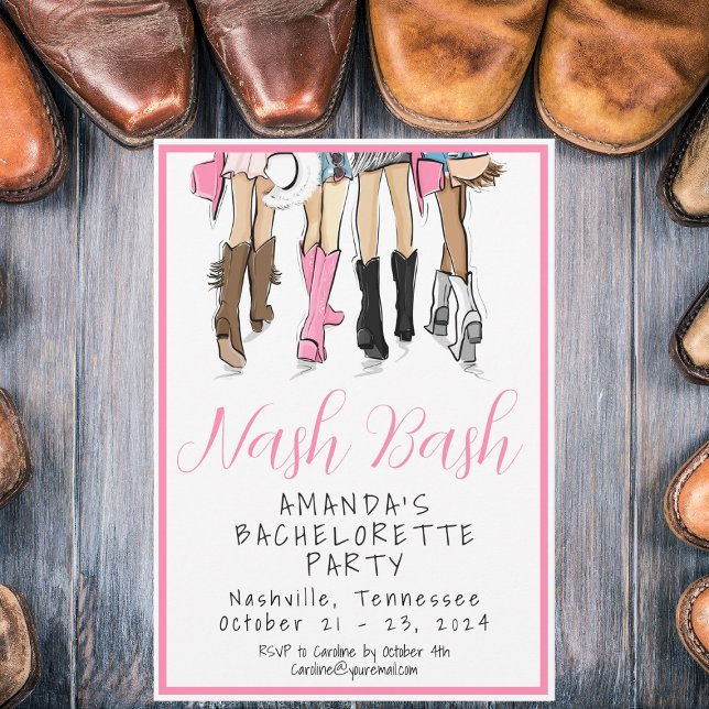 Nash Bash Bachelorette Fashion Weekend  Invitation (Creator Uploaded)