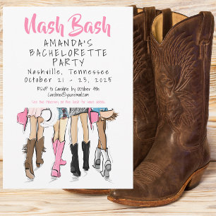 Nash Bash Nashville Bachelorette Bride Tribe Invitation