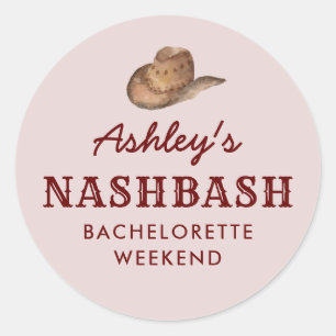 Nash Bash Nashville Bachelorette Party Weekend Classic Round Sticker