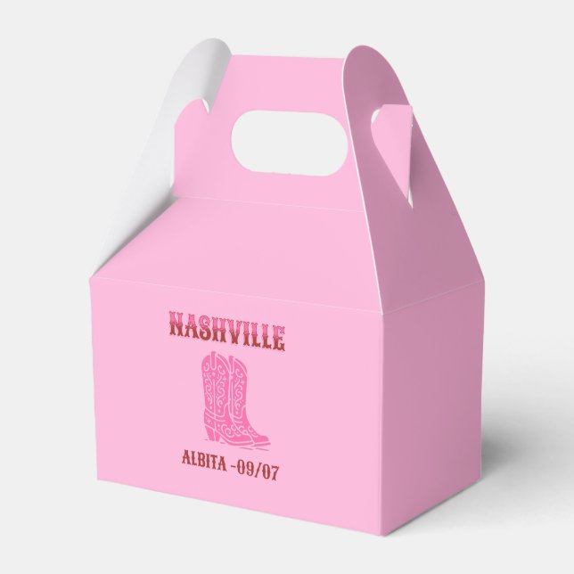 nash nash pink cowgirl boots favor box (Front Side)