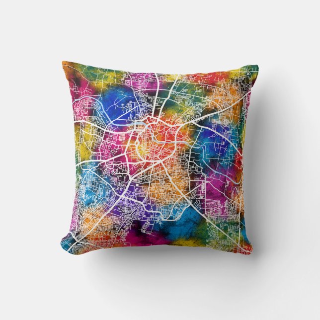 Nashik Maharashtra City Map Throw Pillow (Front)