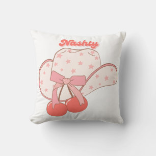 Nashty Cowboy Hat Design   Cute Girly Western Humo Throw Pillow